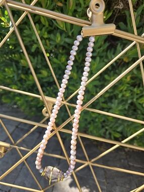 Ombre Freshwater Pearl Necklace with  Amethyst Pendant